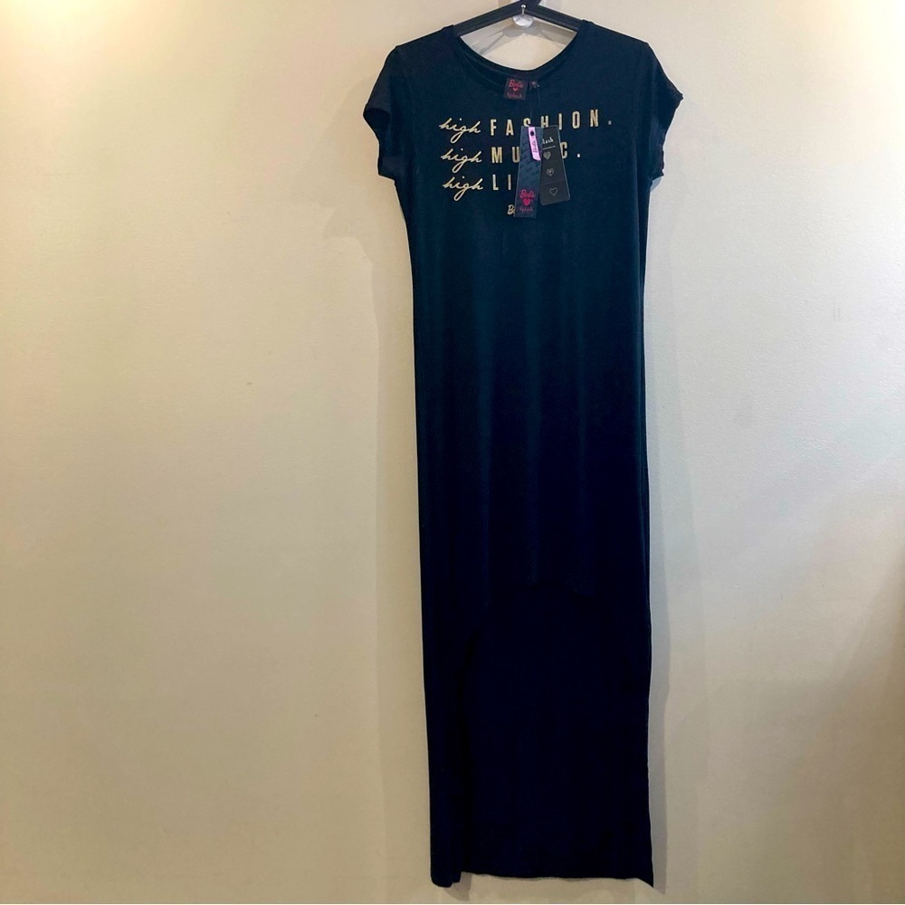 BARBIE SPLASH Sz 12 High Low Jersey Knit Short Sleeve T-shirt Dress New with Tag
